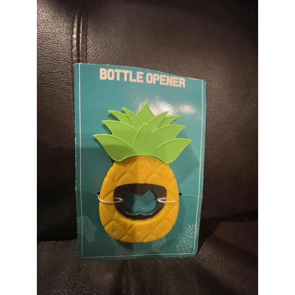 Tropical Pineapple & Flamingo Drinkware Set w Bottle Opener-Foldable Flask&Drink